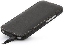 StilGut&reg; UltraSlim, Leather Case for HTC One mini 2, Black N7