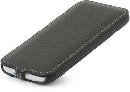 StilGut&reg; UltraSlim, Leather Case for HTC One mini 2, Black N8