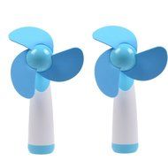 Generic Personal Hand-held Portable Battery Operated Mini Air Fan for Home and Travel Plus 2 Pcs Blue Reflective...
