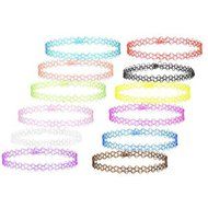 6Pcs Choker Stretch Gothic Tattoo Henna Elastic Choker Necklace Set N6