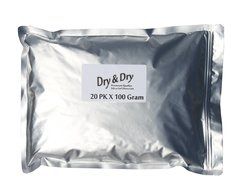 100 Gram Pack of 20 "Dry&amp;dry" Silica Gel Packets Desiccant Dehumidifiers
