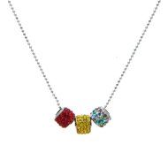 Lady Alloy Rhinestone Beads Charms Pendant Necklace Chain Fashion
