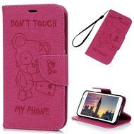 Galaxy S5 Case,Samsung Galaxy S5 Case (I9600) - Wallet Flip Stand Case Embossed Cute Bear PU Leather Case Shockproof... N34