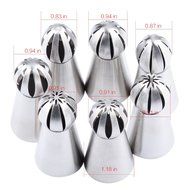 YOUKEE 3PCS New Arrival Unique Sphere Ball Design Small Russian Icing Piping Nozzles with a Tri-color Coupler N4