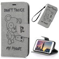 Galaxy S5 Case,Samsung Galaxy S5 Case (I9600) - Wallet Flip Stand Case Embossed Cute Bear PU Leather Case Shockproof... N38