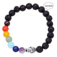 7 Chakra Beaded Yoga Reiki Healing Balance Bracelet Charm Buddha Head Bracelets N10