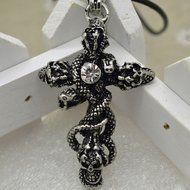 New Hot Good Fashion Men's Jewelry Stainless Steel Skull Snake Pendant Necklace N2