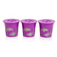 Filip Coffee - Refillable K-Cup Pods for All Keurig Machines - 8ml Scoop Included - Set of 3 Pods (Purple)