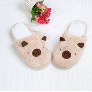 AutumnFall Lovely Pig Home Floor Soft Stripe Slippers Female Shoes (44, Coffee) N7