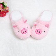 AutumnFall Lovely Pig Home Floor Soft Stripe Slippers Female Shoes (44, Coffee) N8