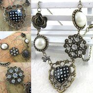 Fashion Women Jewelry Pendant Crystal Choker Chunky Statement Chain Bib Necklace N2