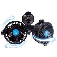 Daeil Korea Adsorption Twin 4 inch Car Fan 360 degree Rotate Rolling Portable Cooler (24) N6