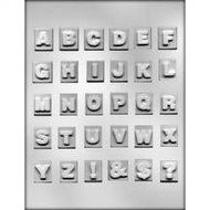 2 Pack- 1&quot; SQ Alphabet Chocolate Mold