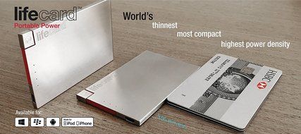 Lifecard - The World's Thinnest Powerbank - Credit Card Size - Carry in Wallet/Purse - Built in Cable - Micro... N3