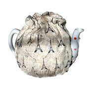 Teapot Cozy, tea warmer with the Eiffel Tower on Cream for a 5-8 cup teapot #322