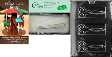 Cybrtrayd J002 Scissors Chocolate Candy Mold with Exclusive Cybrtrayd Copyrighted Chocolate Molding Instructions N3