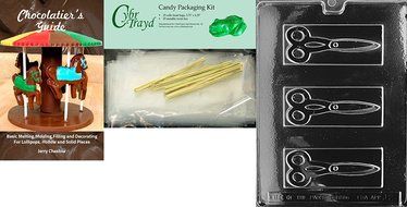 Cybrtrayd J002 Scissors Chocolate Candy Mold with Exclusive Cybrtrayd Copyrighted Chocolate Molding Instructions N4