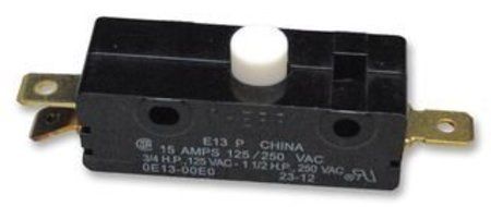 CHERRY E13-00E Switch, General Purpose, Single Pole, Button Actuator, 15A @ 125/250 VAC by CHERRY