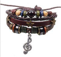 NEW Jewelry Fashion Infinity Leather Charm Bracelet Silver lots Beads Style N2