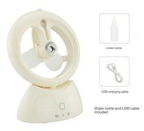 Welltop USB Handheld Humidifier Fans Rechargeable Misting fan Portable Mini fan Table Desktop Water Spray fan... N18