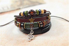 NEW Jewelry Fashion Infinity Leather Charm Bracelet Silver lots Beads Style N3