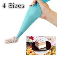 Misula 4 Sizes Icing Bag Set, Silicone Reusable Icing Piping Cream Pastry Bag Cake Decorating Tool DIY