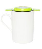 Premium Tea Infuser Brew-In-Mug Stainless Steel with Long Handles for Steeping Loose Leaf Tea, Lid Included (Green) N5