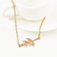 Celebrity Simple Fashion Leaves Pendant Charm Chain Necklace Gold for Xmas Gift N3