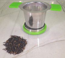 Premium Tea Infuser Brew-In-Mug Stainless Steel with Long Handles for Steeping Loose Leaf Tea, Lid Included (Green) N6