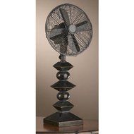 30-Inch Tall Electric Table Fan in Black Finish w Geometric Base