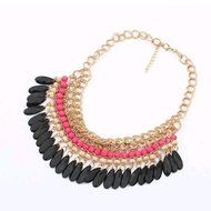 Women Fashion Jewelry Pendant Chain Crystal Choker Chunky Statement Bib Necklace N2