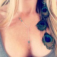 Vintage Boho Ethnic Style Jewelry Hollow Feather Pendant Lady Chain Necklace NEW N3