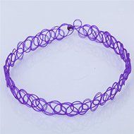 Vintage Stretch Tattoo Choker Necklace Pendant Retro Henna Punk Elastic 80s 90s N4