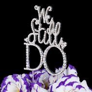 LOVENJOY with Gift Box We Still DO Vow Renewal Monogram Bling Metal Crystal Rhinestone Wedding Cake Toppers Anniversary... N2
