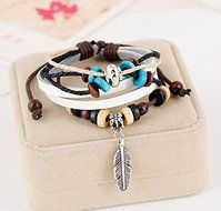 Men Punk Cuff 2016 Women Braided Bangle Wristband Wrap Leather Bracelet Fashion N2
