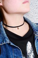Punk Gothic Black Cord Choker Charm Retro Necklace Leather Pendant Bib Chain new N2