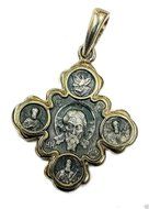 Virgin Mary And Jesus Silver 925 Pendant 5 Micron Gold Amulet Jerusalem 1.3" N2