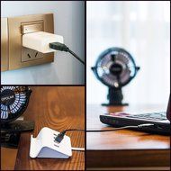Opolar 3-in-1 Desk Clip and Wall Mountable Mini USB Fan with 2 Speeds N4