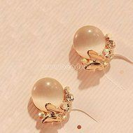 1 Pair New Fashion Women Lady Elegant Butterfly Rhinestone Ear Stud Earrings N2