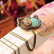 New Rhinestone Elephant Pendant Women Long Necklace Sweater Chain Jewelry Gift N2