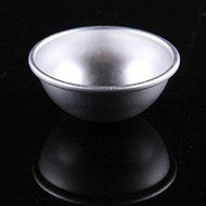 Hot DIY 2pcs 3D Ellipsoid Ball Stainless Steel Sphere Bath Bomb Cake Pan Baking Pastry Mould 2zise (5.5CM)