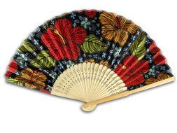 Hibiscus Bamboo Personal Fan 8.25"