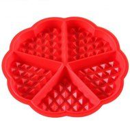 4U-Lucky IPSC Silicone Waffles Mold Cake Chocolate Baking Tools Red