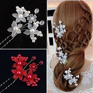 3pcs Women Bridal Wedding Crystal Rhinestone Flower Pearl Hair Pin N3