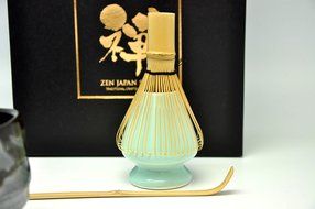 Japanese Mino Yaki ware Matcha Bowl And Tea Ceremony Set Green Tea 11 / 11 / 8cm (4.3 / 4.3 / 3.1inch)[7377]