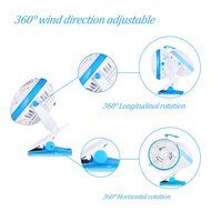 Clip On Desk Fan USB Table Fans (USB OR Battery Powered, Quietness)(Blue) N23