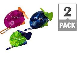 Genuine O2-Cool Carabiner Water Misting Fan, Colors May Vary (2-pack)