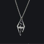 Fashion Cool The Elder Scrolls Logo Skyrim Dragon Pendant Charm Necklace Chain N5