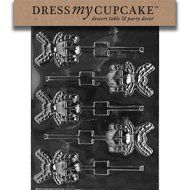 Dress My Cupcake DMCH062 Chocolate Candy Mold, Spider Lollipop, Halloween