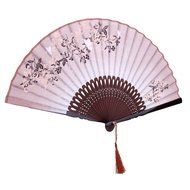 Vintage Flax Leaf Butterfly Bamboo Hand Fan Lady's Fan Pocket Fan - Purple N24